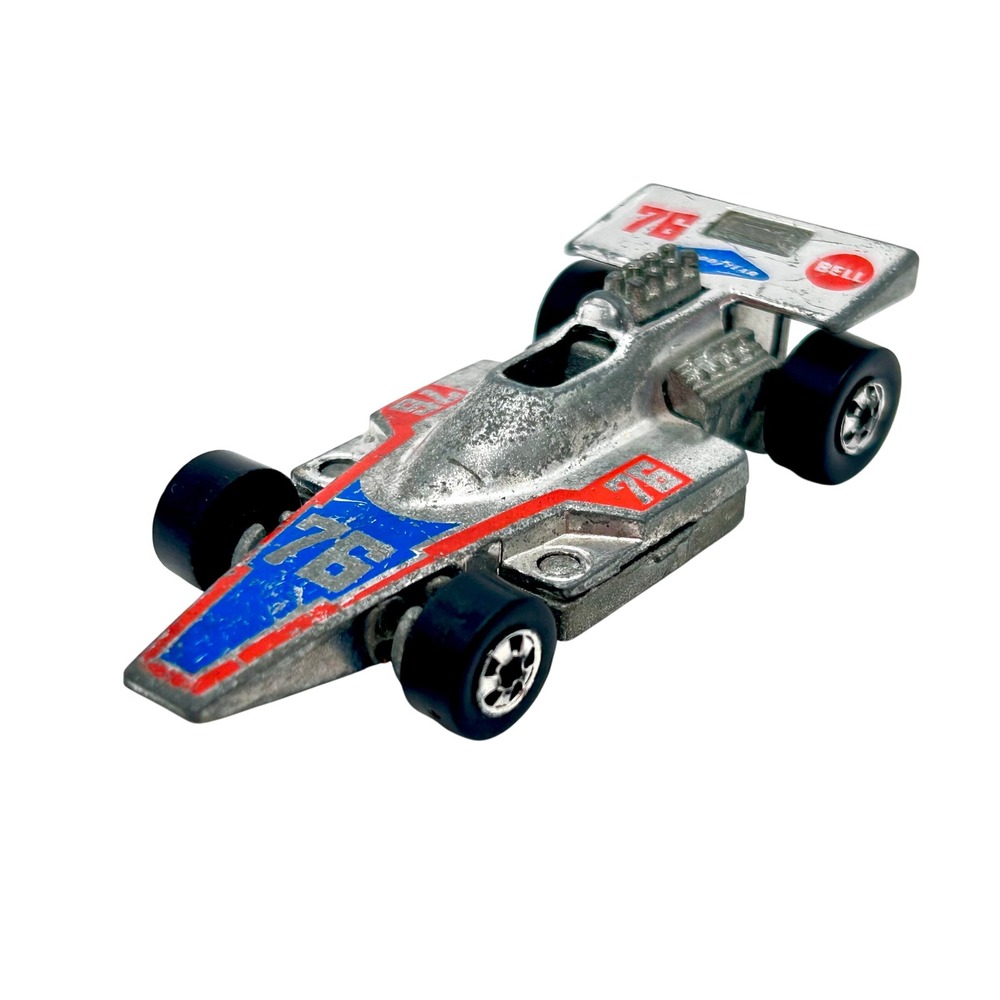 Vintage 1975 Hot Wheels Formula 5000 Silver Diecast Race Car 76 Hong Kong